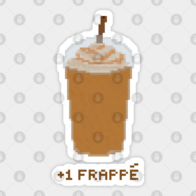 +1 Frappe coffee pixel art Sticker by toffany's